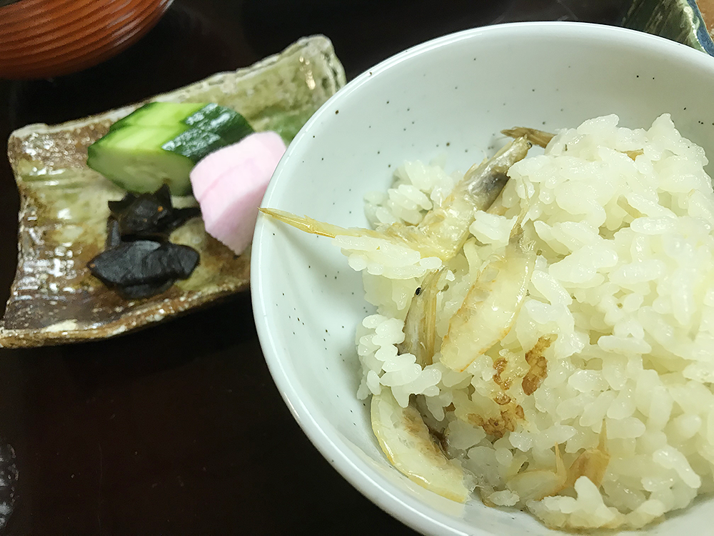 白えびの釜飯。